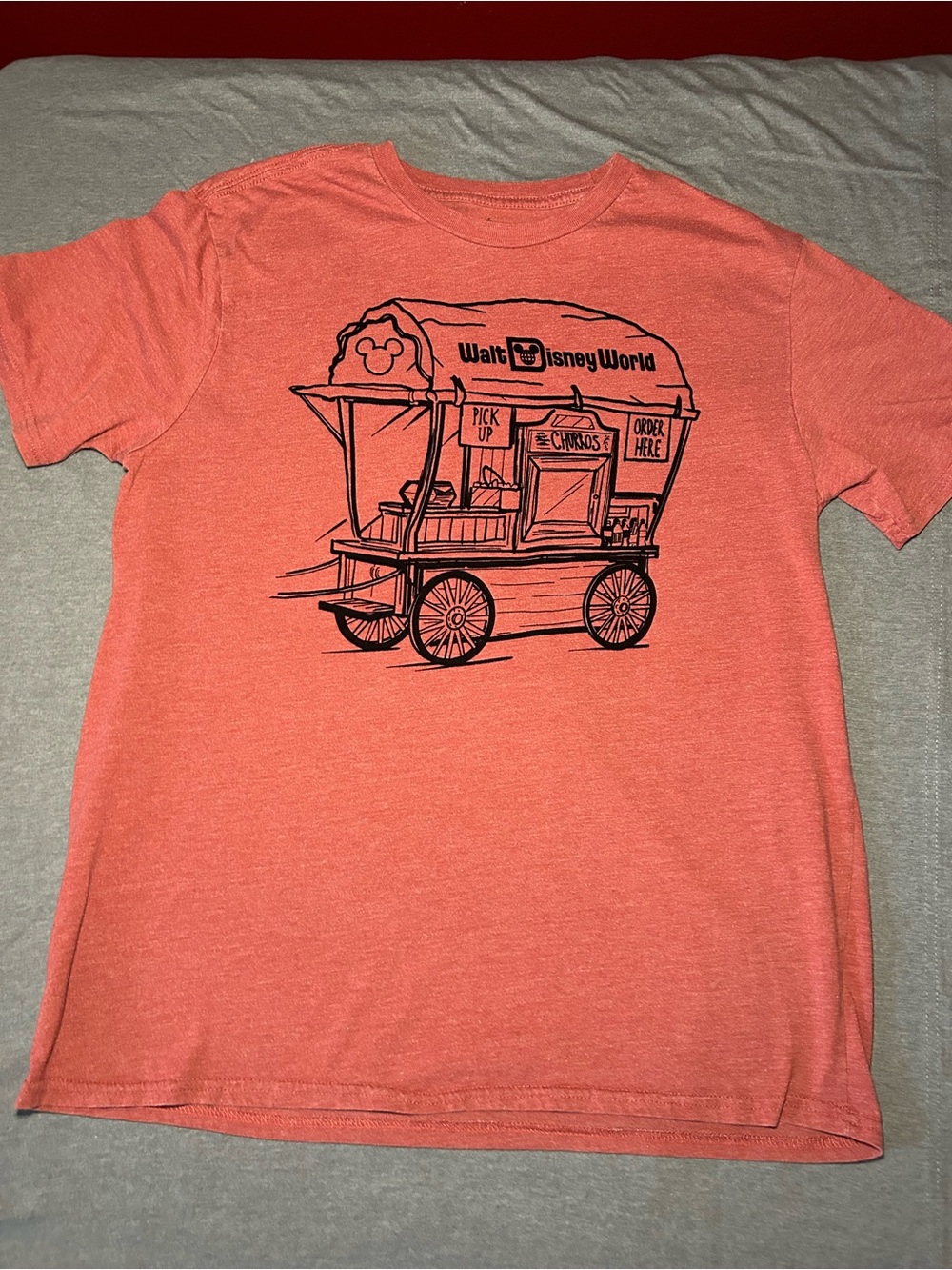 Disney Coral Re Short Sleeve Tee with Fronteir Land Churro Cart Graphic